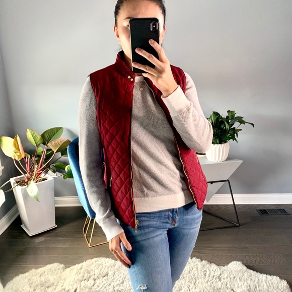 ginboutique Jackets & Blazers - 🏷Huff Puffer Vest Plum Red